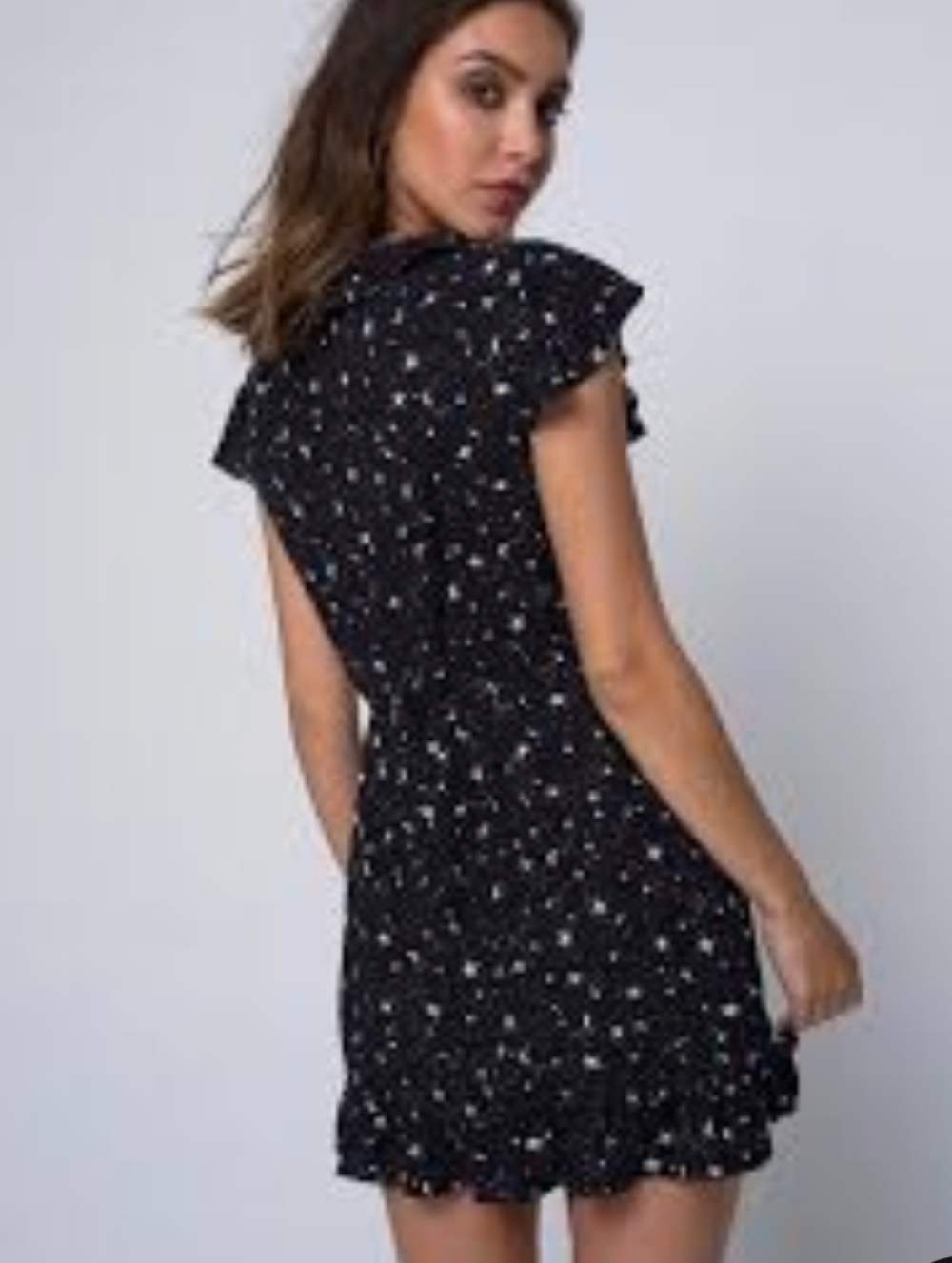 Motel Rocks Rica Ruffle Dress In Ditsy Cismos S NWT - Picture 2 of 7